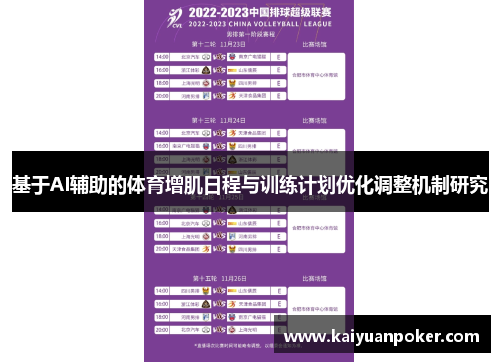 基于AI辅助的体育增肌日程与训练计划优化调整机制研究